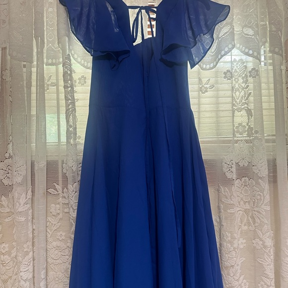 Elegant Bridesmaid Dresses for Women A Line Short Sleeves Square Neck - Picture 3 of 5